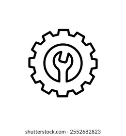 wrench gear icon vector design concept line style