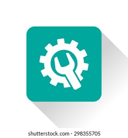 Wrench and gear icon, vector illustratoon
