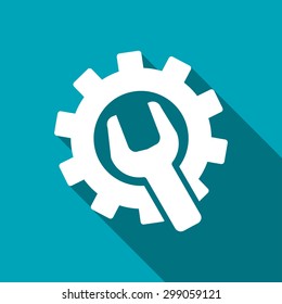 Wrench and gear icon, vector illustratoon