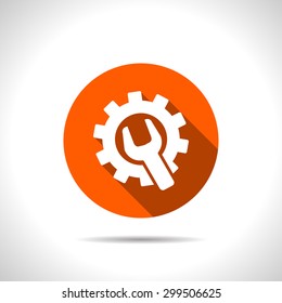Wrench and gear icon, vector illustratoon