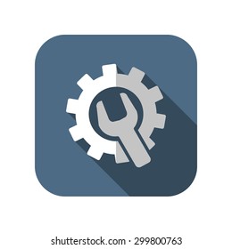 Wrench and gear icon, vector illustratoon