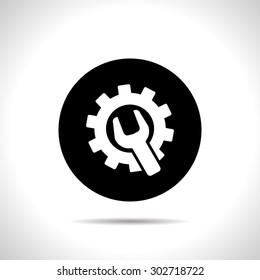Wrench and gear icon, vector illustratoon