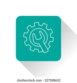 Wrench and gear icon, vector illustratoon
