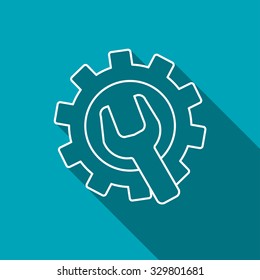 Wrench and gear icon, vector illustratoon