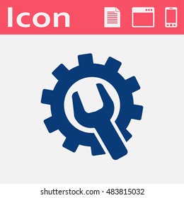 Wrench and gear icon, vector illustratoon