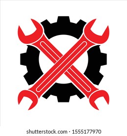 Wrench and Gear icon vector trendy and modern symbol for graphic and web design
