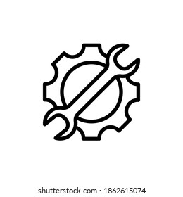 wrench and gear line icon vector illustration design