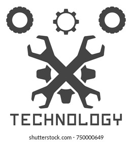 Wrench and gear logo template.