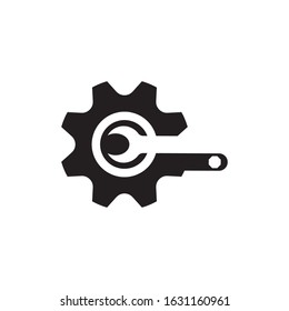 wrench and gear logo vector