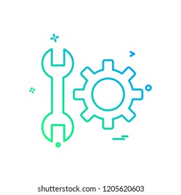wrench gear setting icon vector design