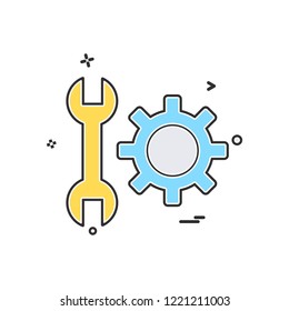 wrench gear setting icon vector design