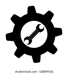 wrench and gear tool icon image vector illustration design 