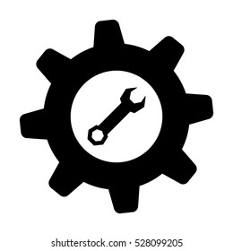 wrench and gear tool icon image vector illustration design 