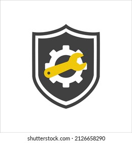 Wrench and gear. Tools icon on white background