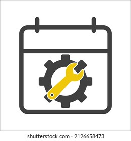 Wrench and gear. Tools icon on white background