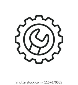 wrench gear vector icon