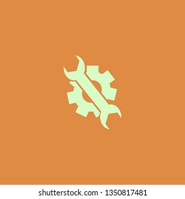 wrench gear vector icon. flat design