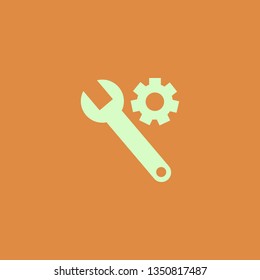 wrench gear vector icon. flat design