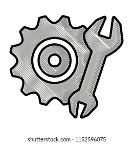 wrench and gear wheel