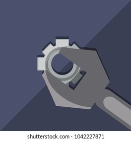 wrench and gear wheel icon