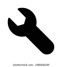 wrench glyph flat vector icon