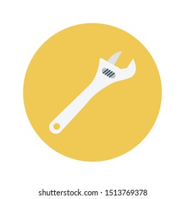 wrench glyph flat vector icon