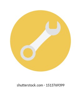 wrench glyph flat vector icon