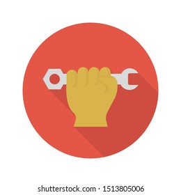 wrench glyph flat vector icon