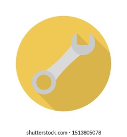 wrench glyph flat vector icon