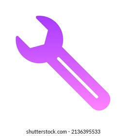Diseño de iconos de gradiente de glifos de llave inglesa