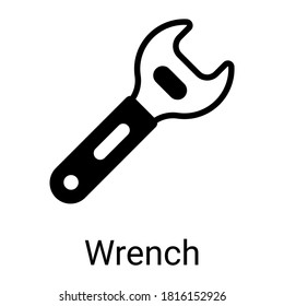 wrench glyph icon, vector glyph design