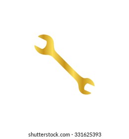 Wrench - gold vector icon
