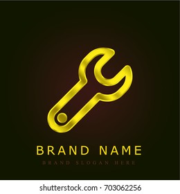Wrench golden metallic logo