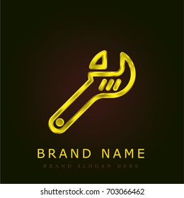 Wrench golden metallic logo