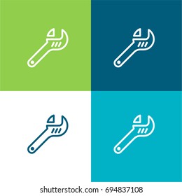 Wrench green and blue material color minimal icon or logo design