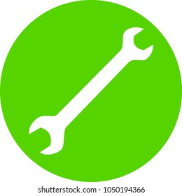 Wrench green icon