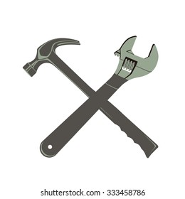 Wrench and hammer
