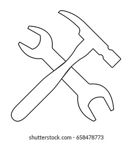 Wrench and hammer   icon .
