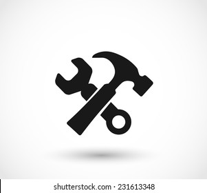 Wrench And Hammer Icon Vector