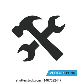 wrench with hammer icon vector design illustration