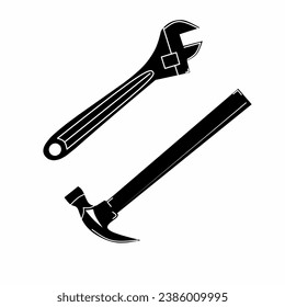 wrench and hammer icon, vector illustration