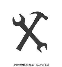 Wrench and hammer icon, vector illustration design. Tools collection.