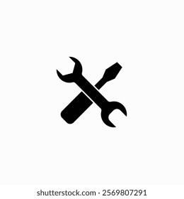 Wrench and hammer icon. Vector sign symbol in white background fully editable vector template