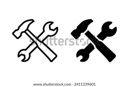 Wrench and hammer icon vector for web site Computer and mobile app
