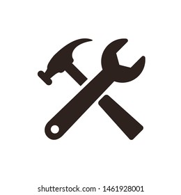 Wrench and hammer. Tools i...eb computer and mobile