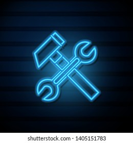 # Wrench and hammer. Tools icon