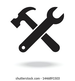 wrench and hammer. Tools icon