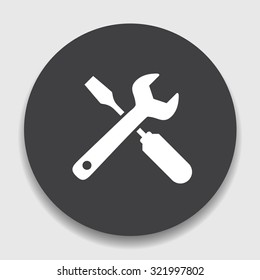 Wrench and hammer. Tools icon
