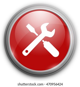 Wrench and hammer. Tools icon
