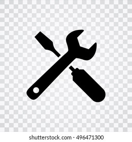 Wrench and hammer. Tools icon
